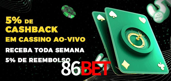 Promoções do cassino ao Vivo 86bet